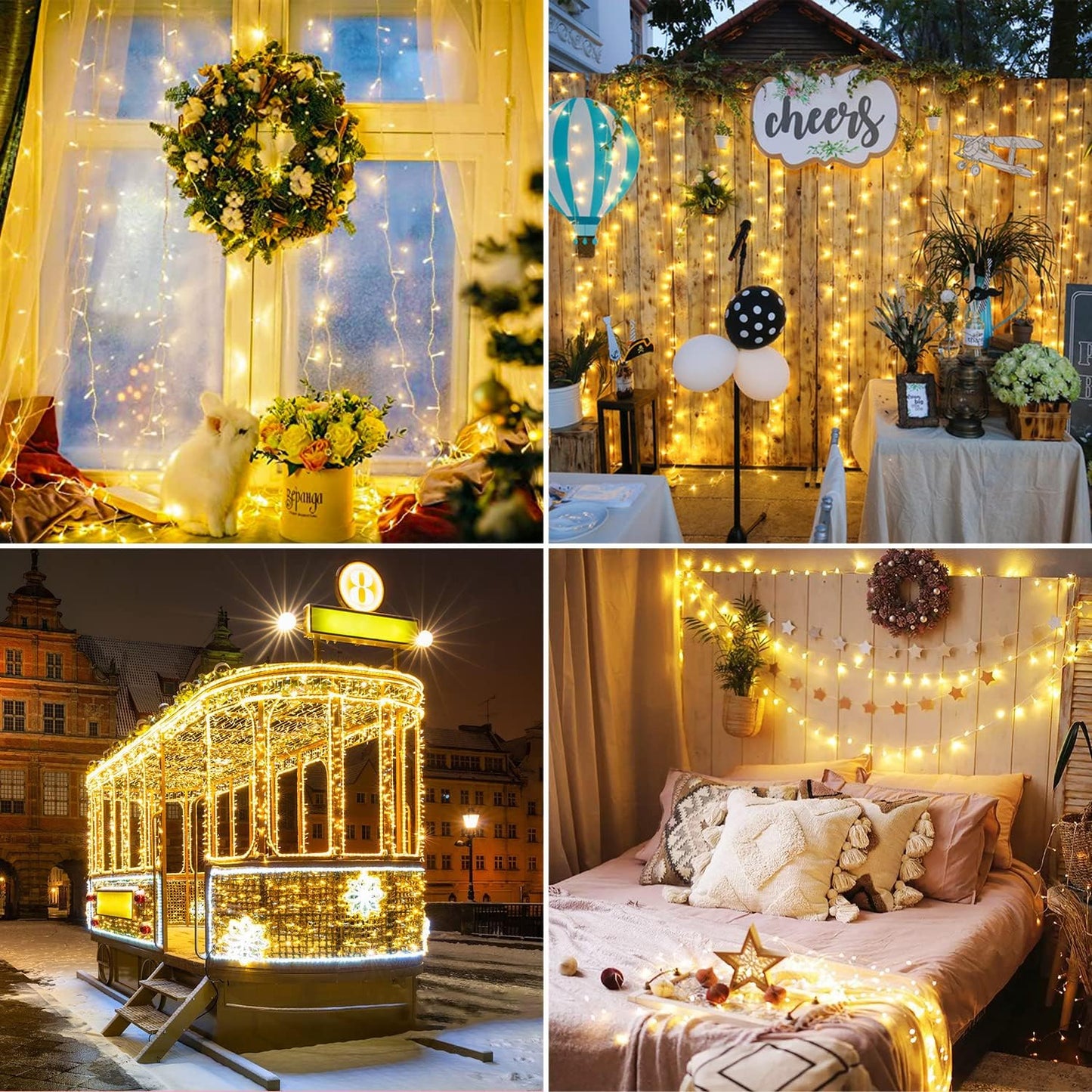 Connectable Warm White Christmas Lights Indoor Outdoor, 91.5Ft 250 LED Christmas String Lights, 8 Modes Twinkle Fairy String Light Plug in for Tree Party Decoration