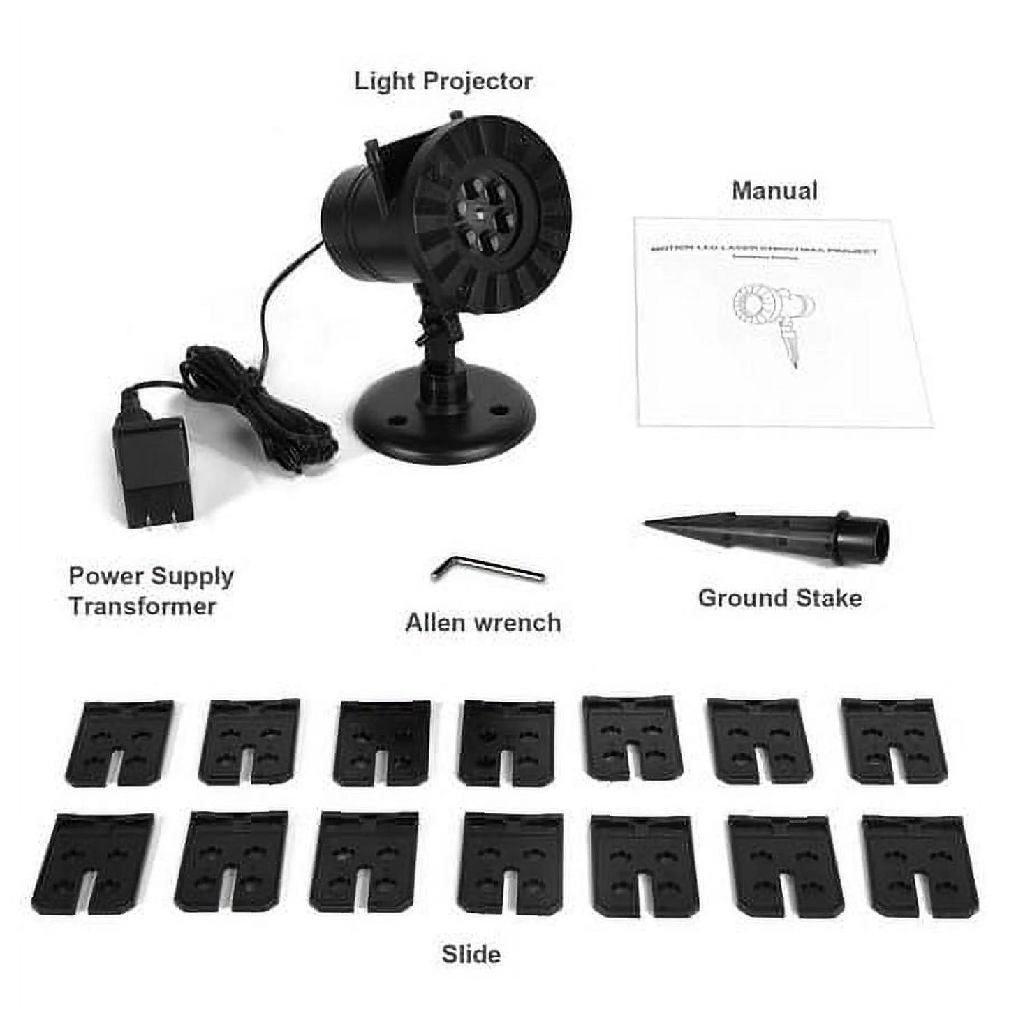 Projector Lights 16 Patterns Garden Lamp Lighting Waterproof Landscape Projection Light for Christmas Halloween Holiday Indoor Outdoor Wall Motion Decoration