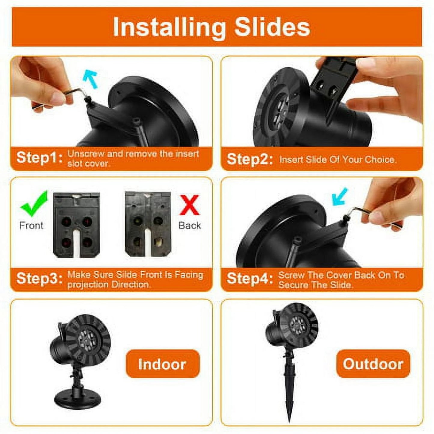 Projector Lights 16 Patterns Garden Lamp Lighting Waterproof Landscape Projection Light for Christmas Halloween Holiday Indoor Outdoor Wall Motion Decoration