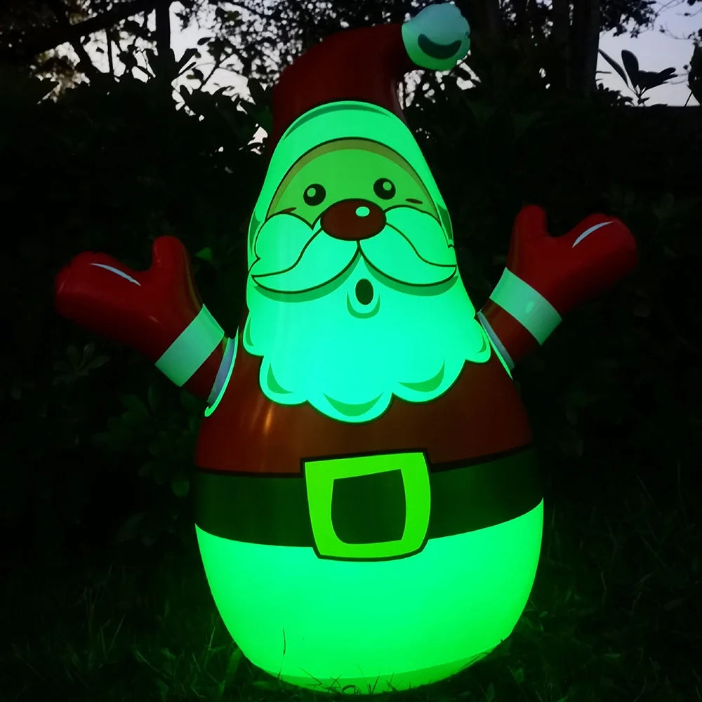 LED Color Changing Light Santa Christmas Yard Inflatable, 31.5 In