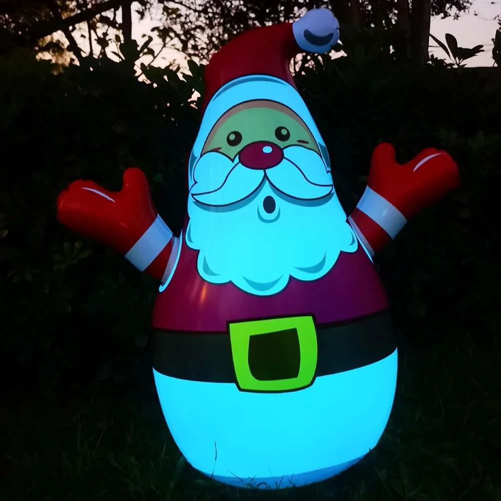 LED Color Changing Light Santa Christmas Yard Inflatable, 31.5 In