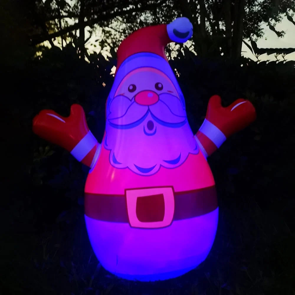 LED Color Changing Light Santa Christmas Yard Inflatable, 31.5 In