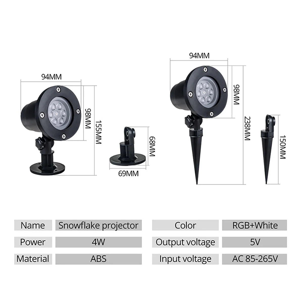 Waterproof Moving Snowflake Laser Projector Light Christmas New Year LED Stage Light Outdoor Snow Party Garden Landscape Lamp