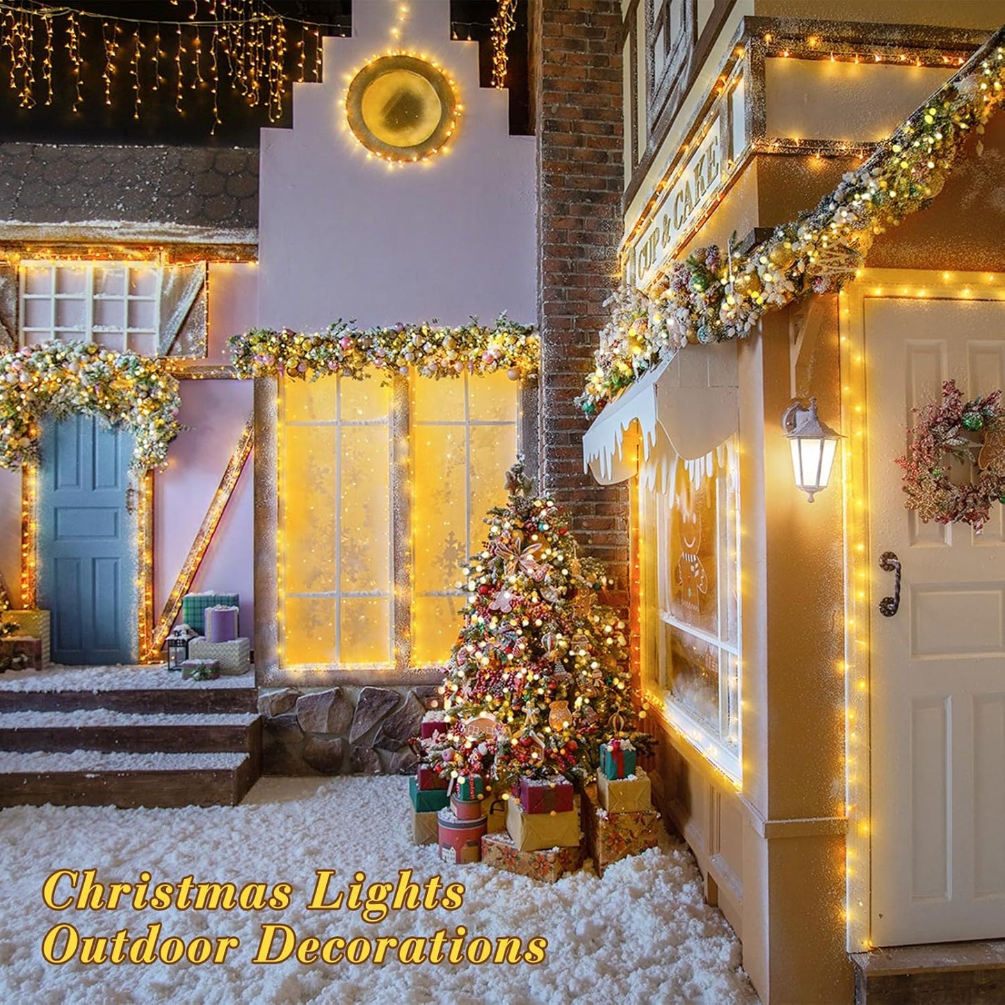 Connectable Warm White Christmas Lights Indoor Outdoor, 91.5Ft 250 LED Christmas String Lights, 8 Modes Twinkle Fairy String Light Plug in for Tree Party Decoration
