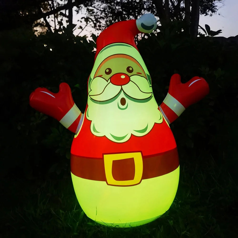 LED Color Changing Light Santa Christmas Yard Inflatable, 31.5 In
