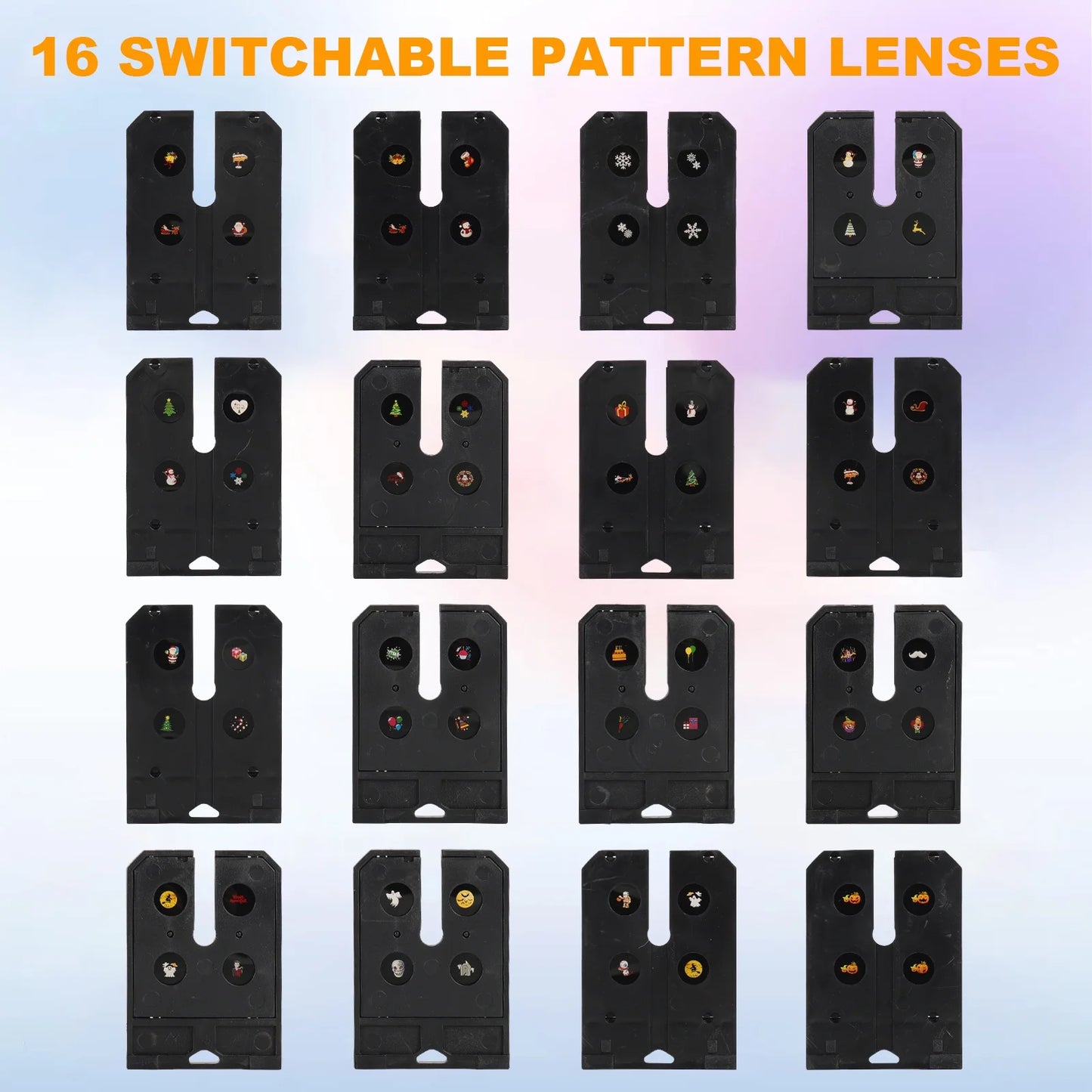 Halloween Christmas Projector Lights Outdoor with 16 Patterns Slides IP65 Waterproof Snowflake Projection Holiday Lights
