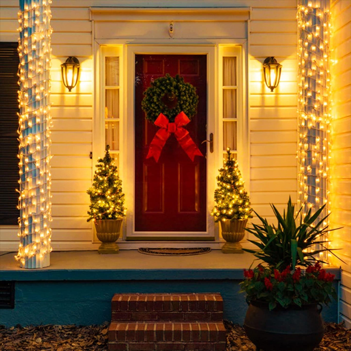 Connectable Warm White Christmas Lights Indoor Outdoor, 91.5Ft 250 LED Christmas String Lights, 8 Modes Twinkle Fairy String Light Plug in for Tree Party Decoration
