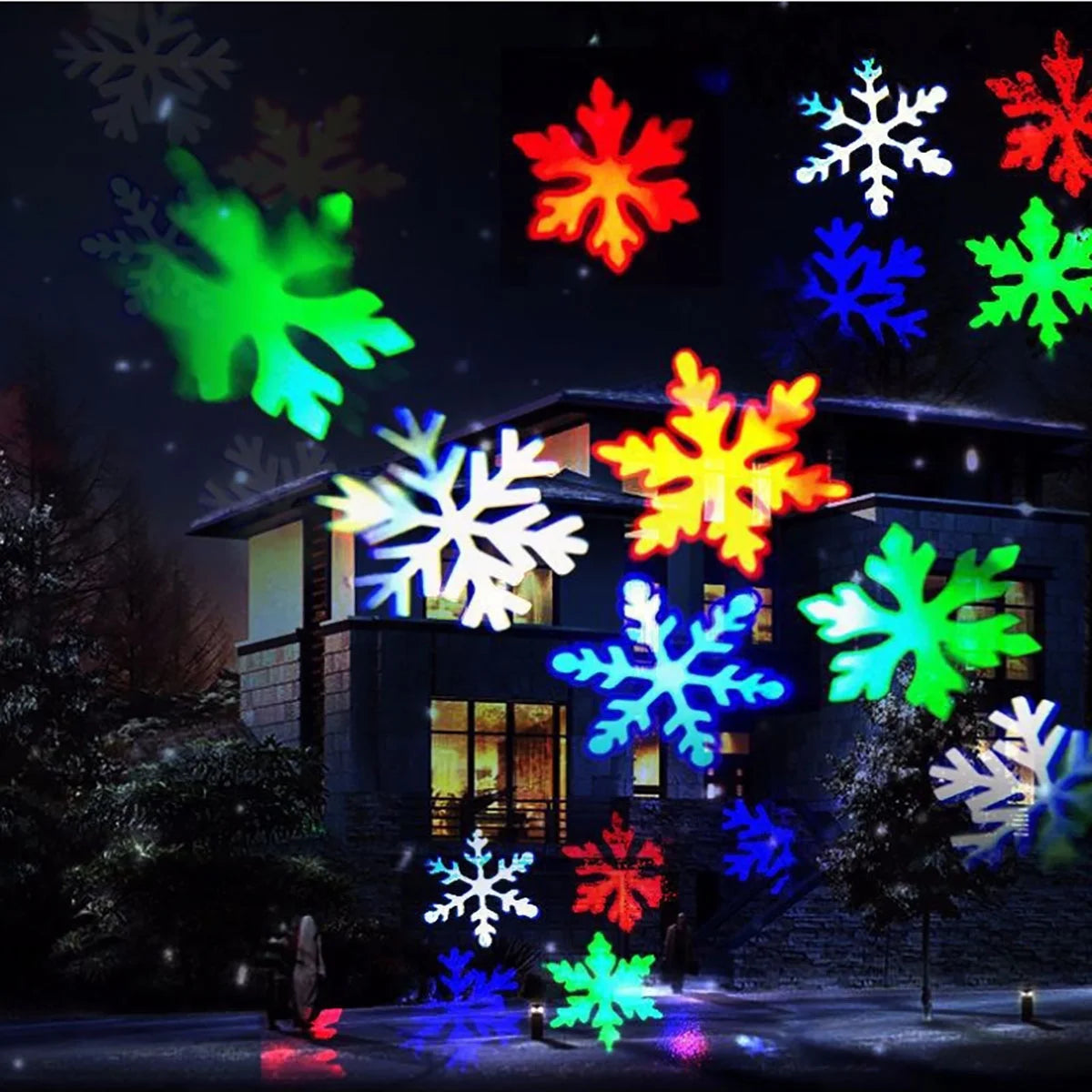 Waterproof Moving Snowflake Laser Projector Light Christmas New Year LED Stage Light Outdoor Snow Party Garden Landscape Lamp