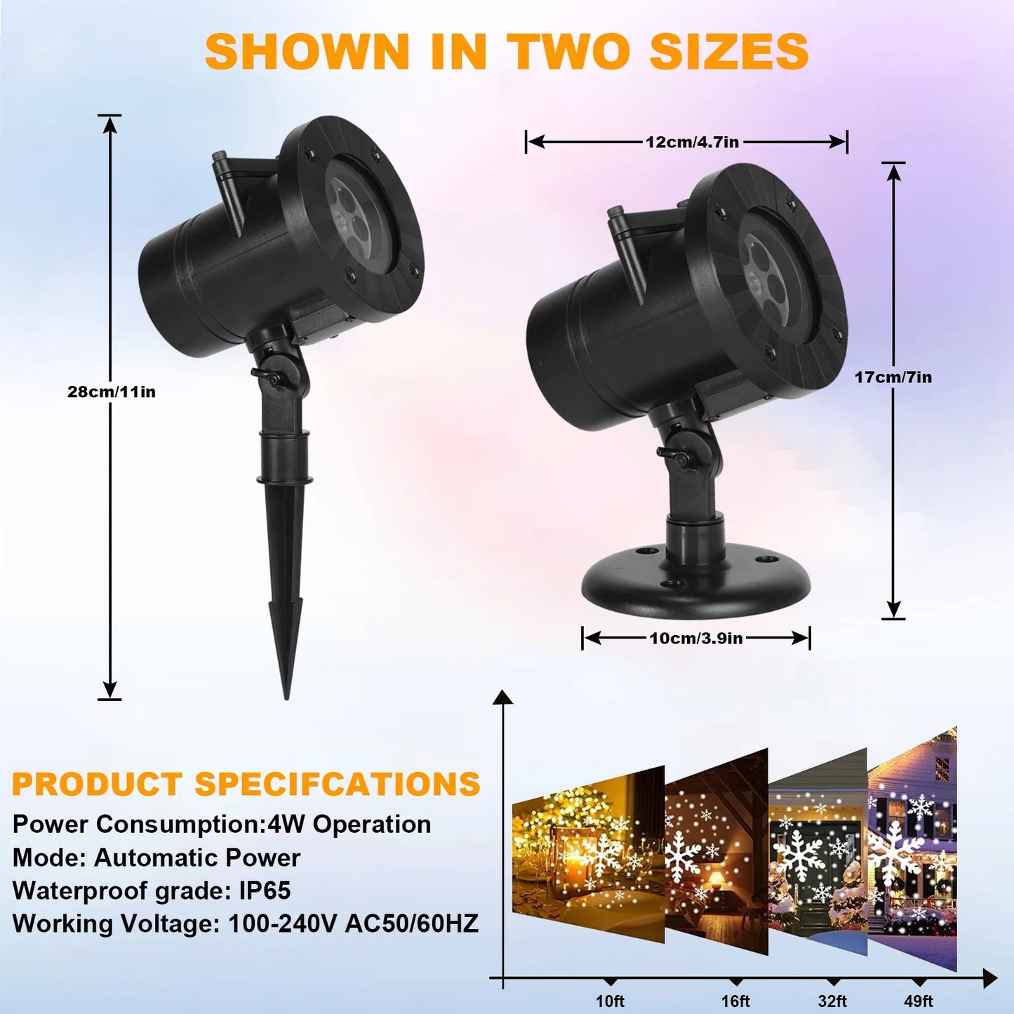 Projector Lights 16 Patterns Garden Lamp Lighting Waterproof Landscape Projection Light for Christmas Halloween Holiday Indoor Outdoor Wall Motion Decoration
