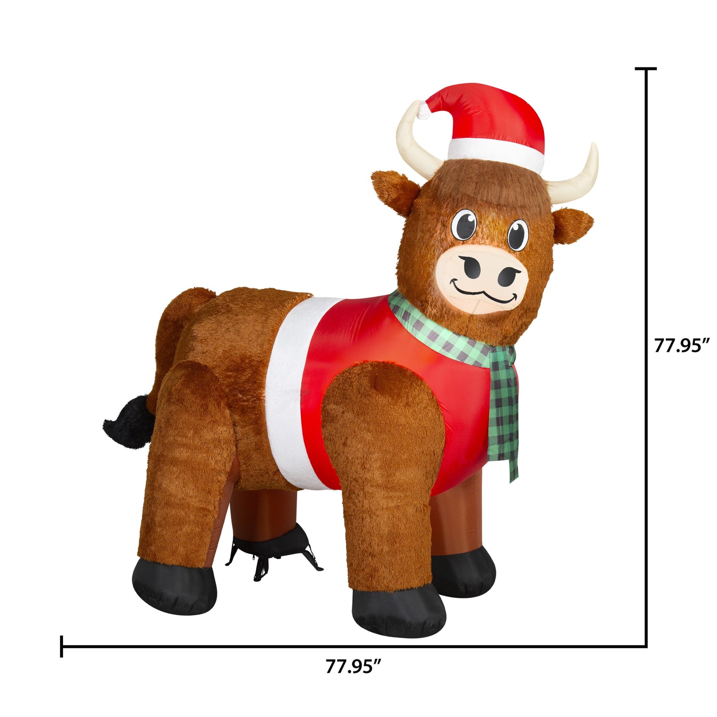 Scotland Cow Christmas Décor Inflatable, 6.5 Ft