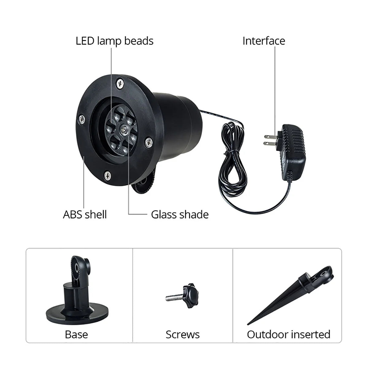 Waterproof Moving Snowflake Laser Projector Light Christmas New Year LED Stage Light Outdoor Snow Party Garden Landscape Lamp