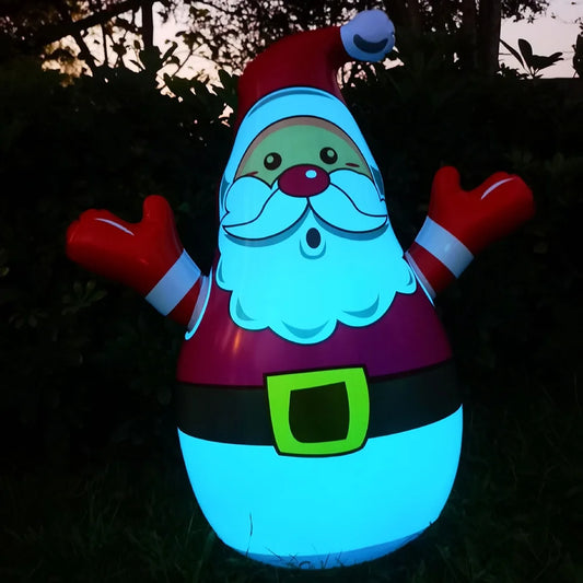 LED Color Changing Light Santa Christmas Yard Inflatable, 31.5 In