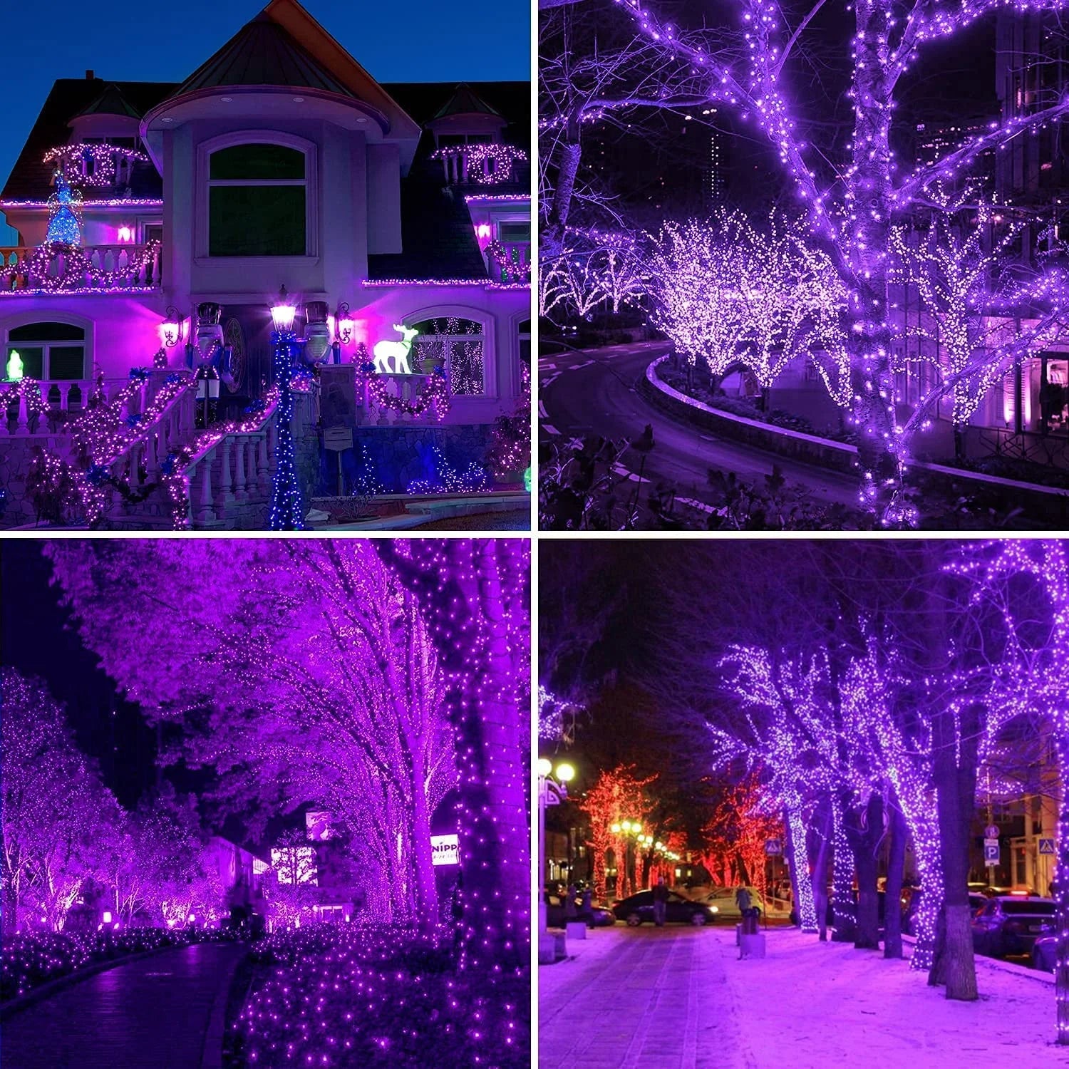 2 Pack Solar Halloween Lights, 100 LED 42.7Ft Purple Halloween Lights Outdoor Waterproof, 8 Modes Solar String Lights for Halloween, Christmas Tree, Gardens, Party, Xmas, Outside