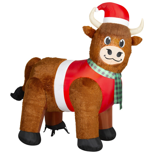 Scotland Cow Christmas Décor Inflatable, 6.5 Ft