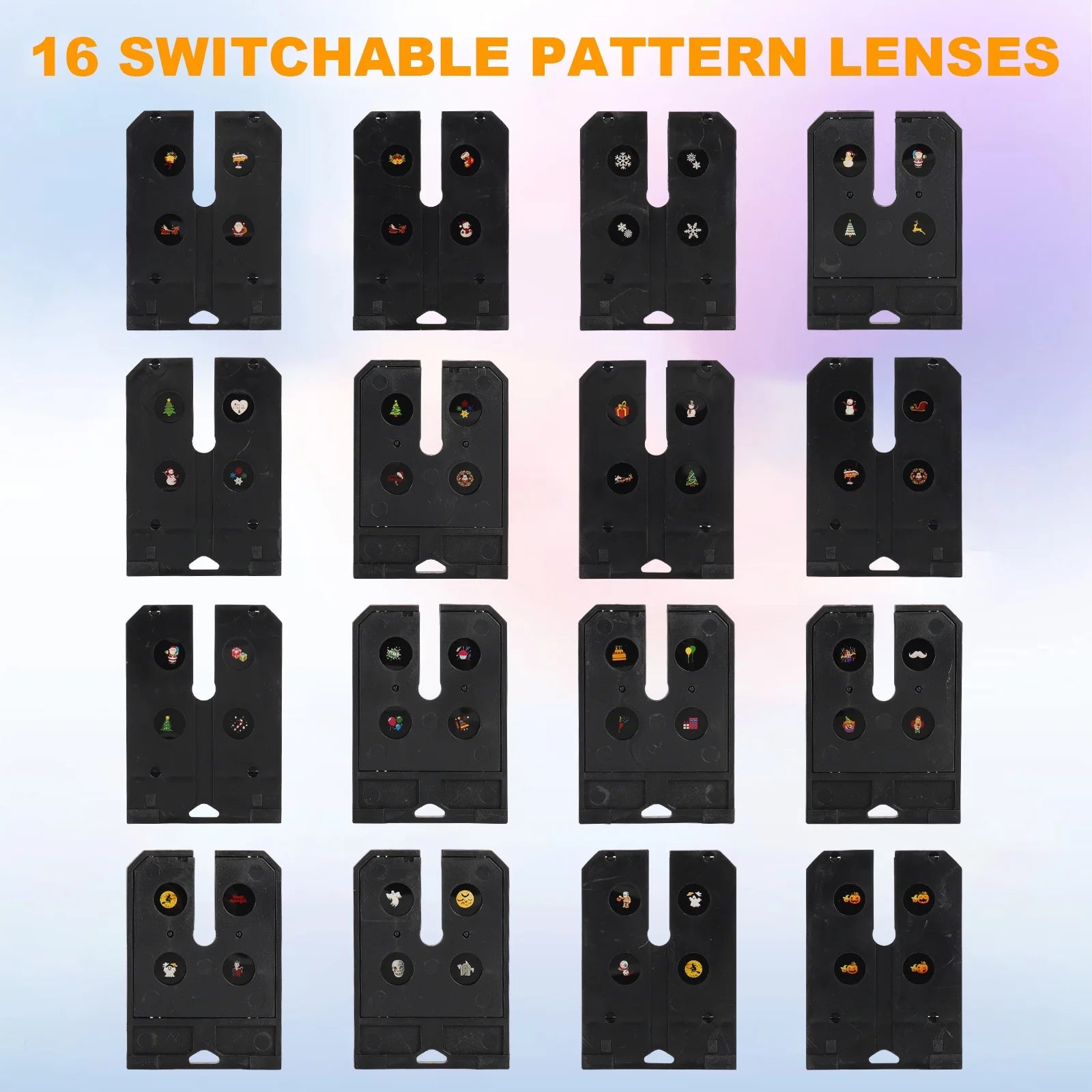 Halloween Christmas Projector Lights Outdoor with 16 Patterns Slides IP65 Waterproof Snowflake Projection Holiday Lights