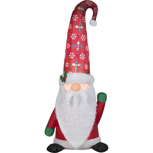5 Ft. H Christmas Airblown Inflatables Damask Tomten with Curved Hat Mixed Media